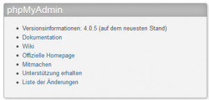 phpMyAdmin 4.0.5